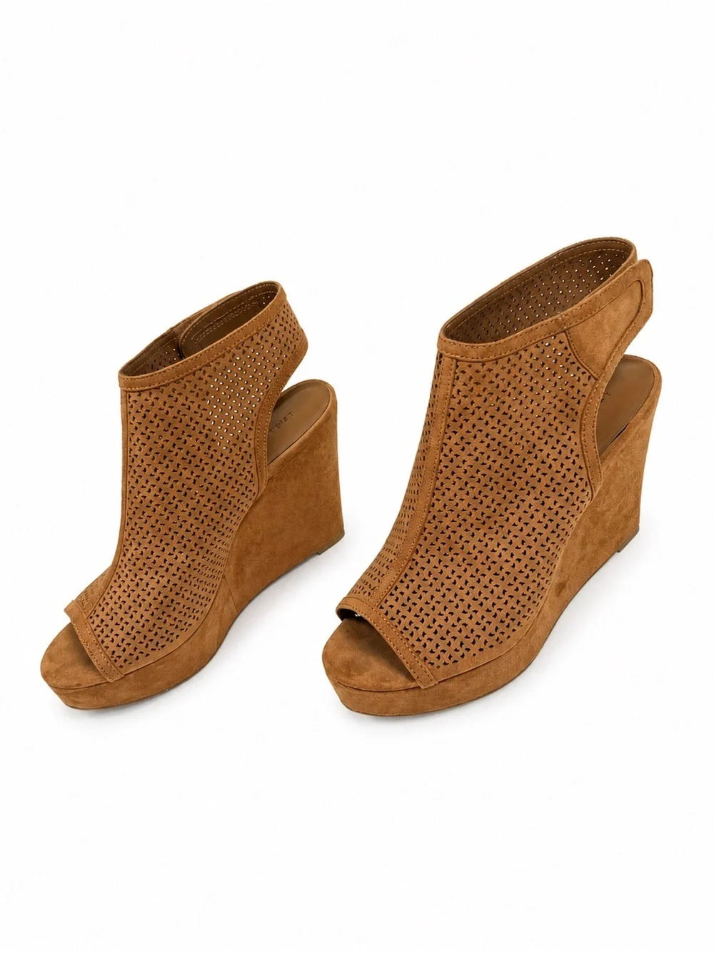 Indigo Perforated Open Toe Wedge Sandal